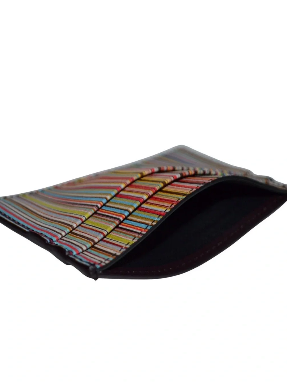 Paul Smith Rainbow Stripe Leather Card Case Wallet